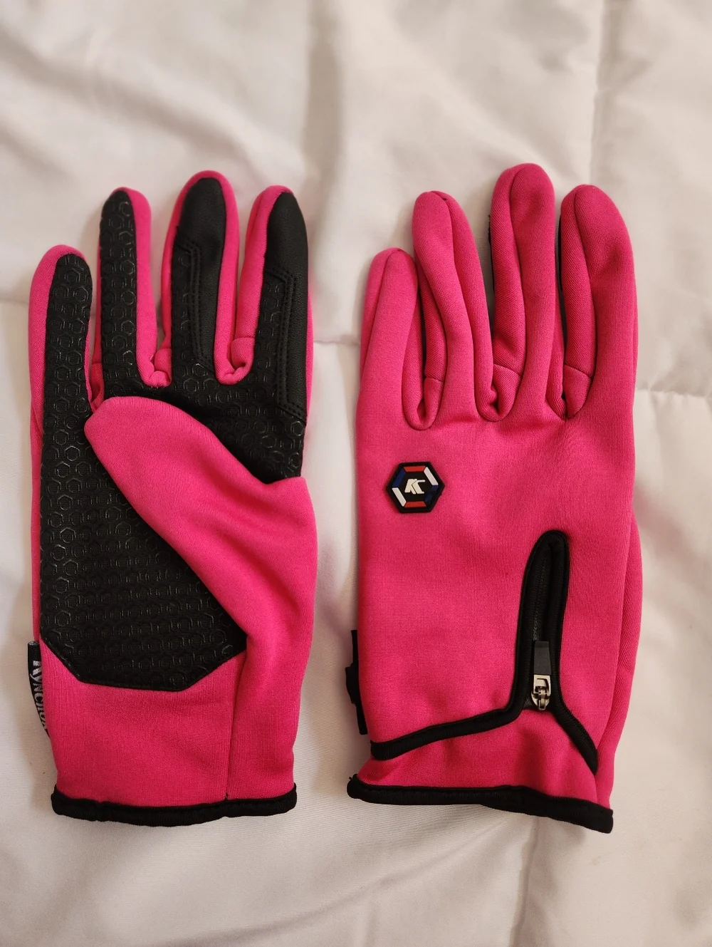 Womans Pink Winter Sport Gloves, Touchscreen